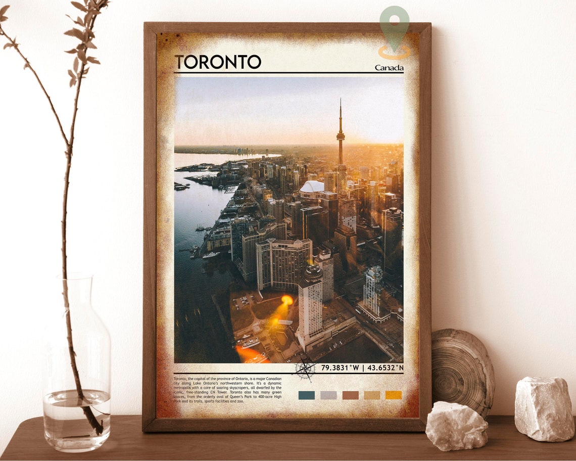 Toronto Canada CN Tower Sunset Skyline City View Travel Poster - Image 6