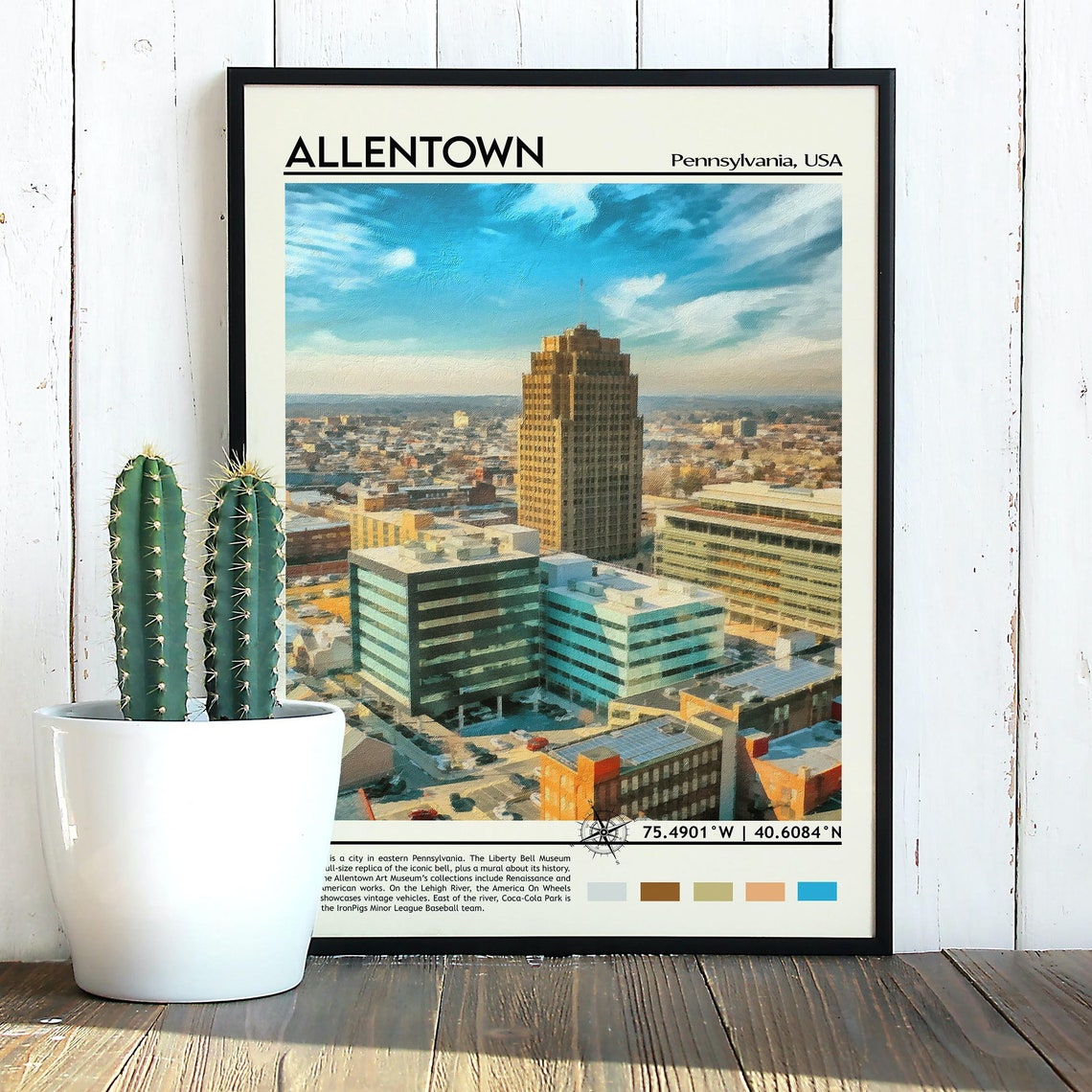Allentown Print Allentown Poster Allentown Wall Art Allentown Travel Allentown Art Print Allentown Artwork Allentown Pennsylvania - Image 2