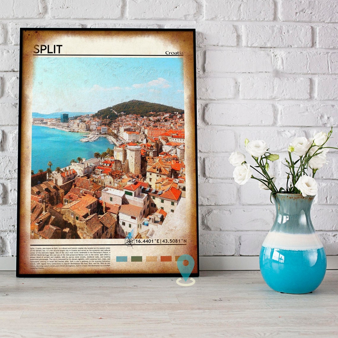 Split Croatia Old Town Harbor Red Roofs Dalmatian Coast Print - Image 3