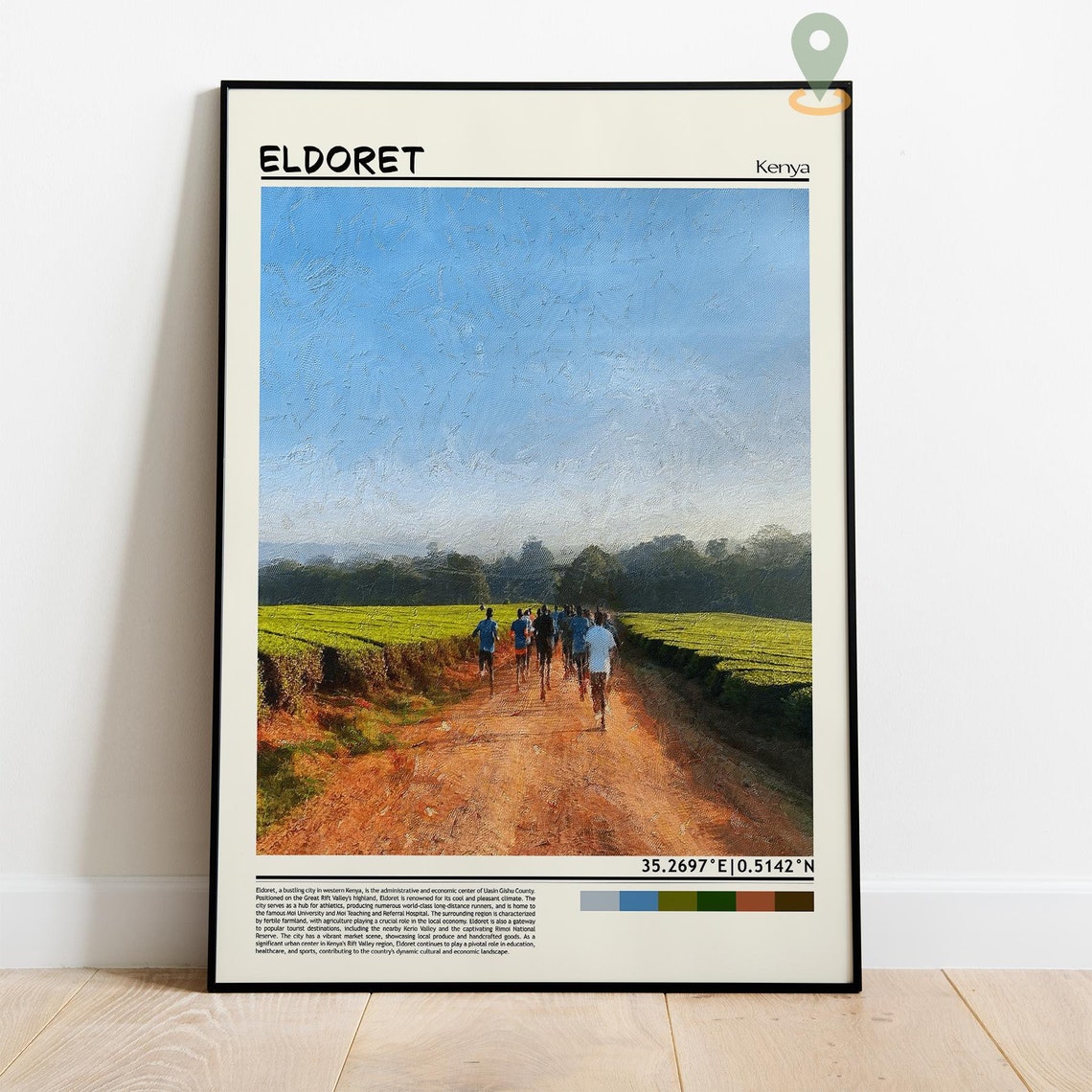 Eldoret Kenya Runners Dirt Road Tea Fields Morning Photo Poster - Image 4
