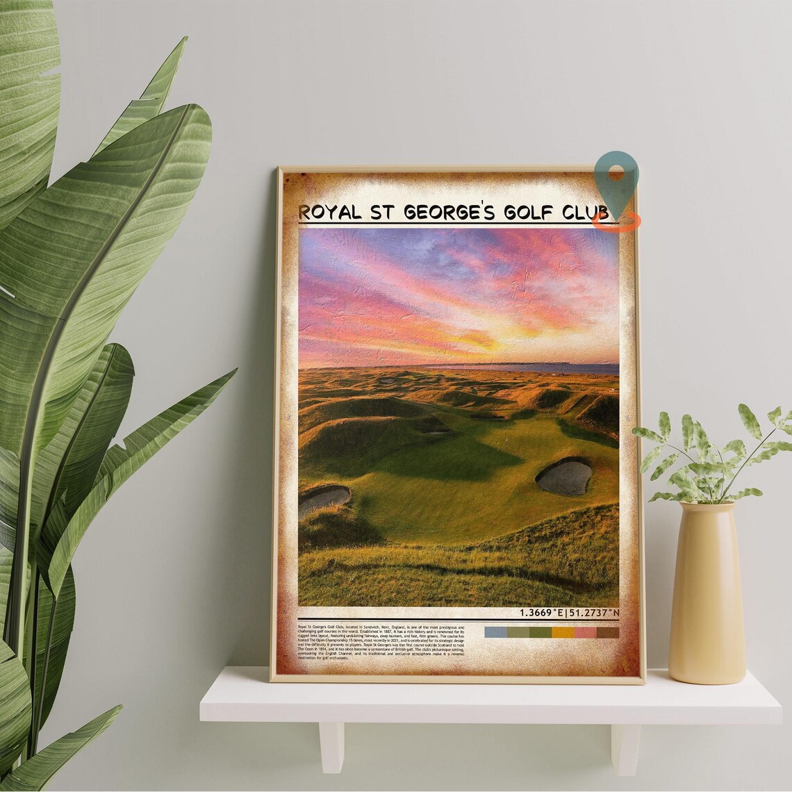 Royal St Georges Golf Club Sunset Links Open Championship Course Poster - Image 5