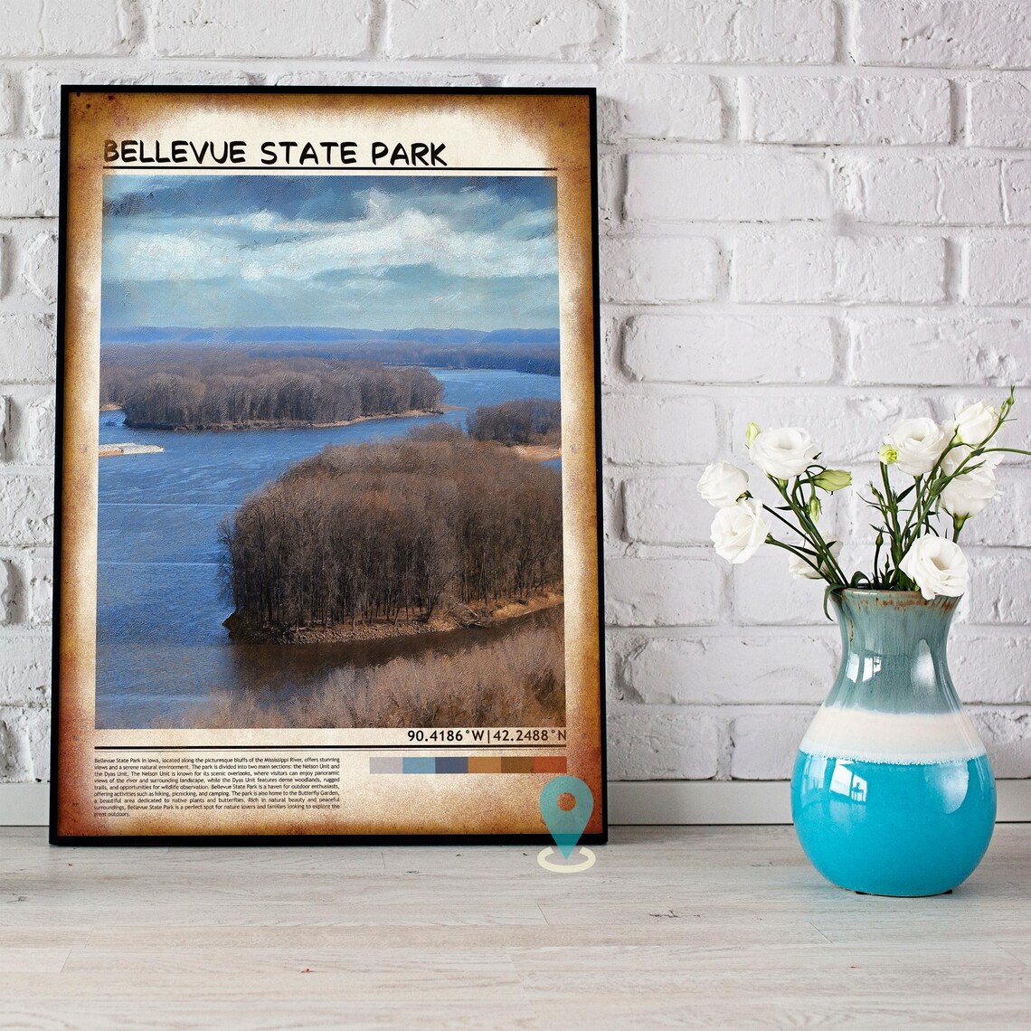 Bellevue State Park Mississippi River Bluffs Vintage Travel Poster - Image 5
