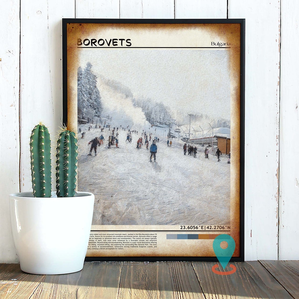 Borovets Bulgaria Ski Resort Crowded Slope Winter Fun Photo Poster - Image 2