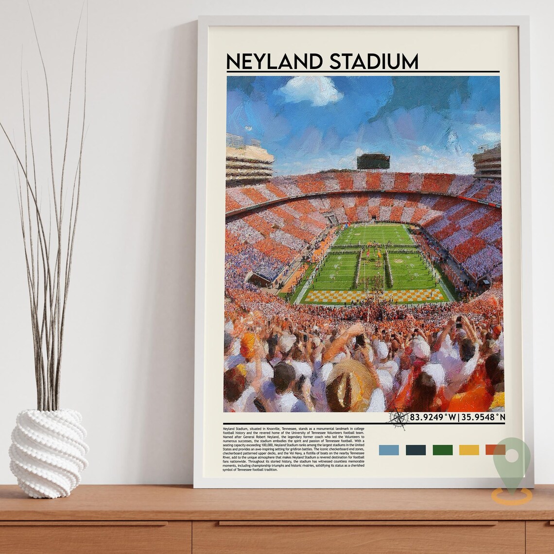 Neyland Stadium Tennessee Football Checkerboard Crowd Sports Poster - Image 3