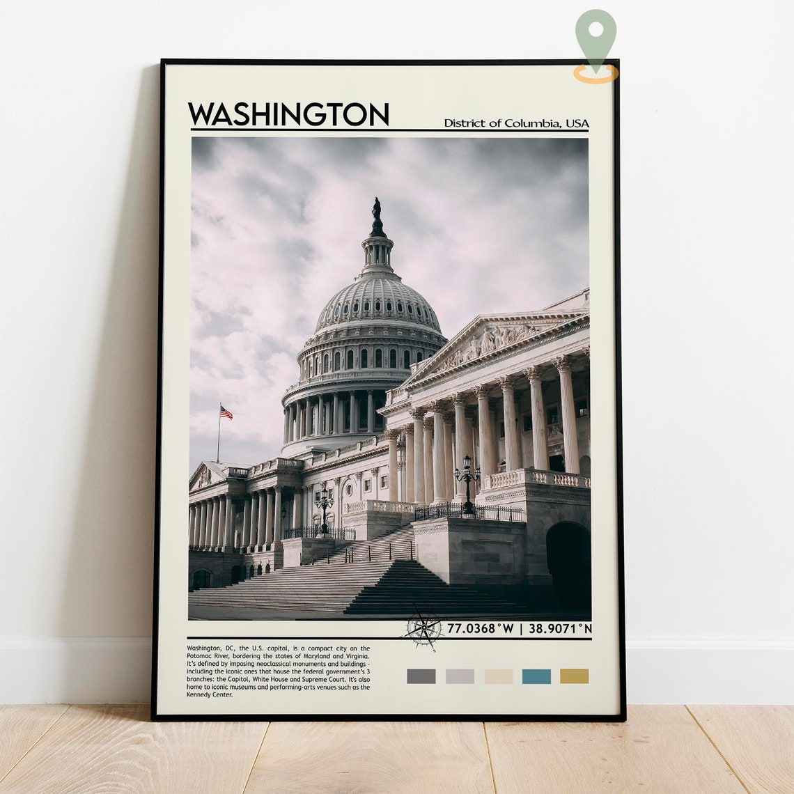 Washington DC US Capitol Building Photo Landmark Travel Wall Art - Image 2