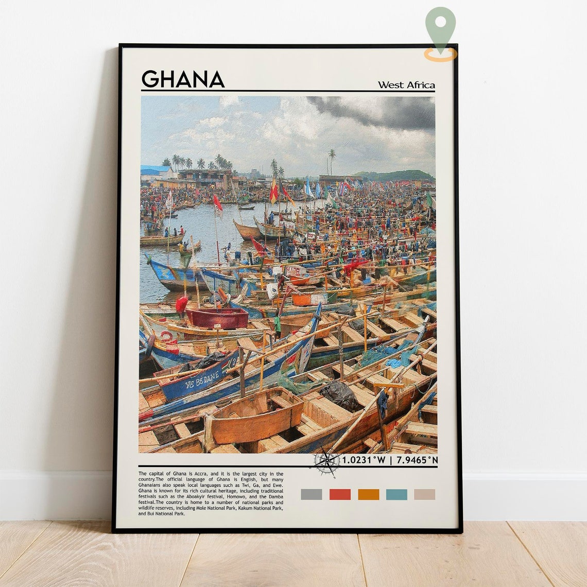 Ghana Print Ghana Poster Ghana Wall Art Ghana Travel Ghana Artwork Ghana Artwork Ghana Photo Ghana Painting Ghana Accra Print Accra - Image 5