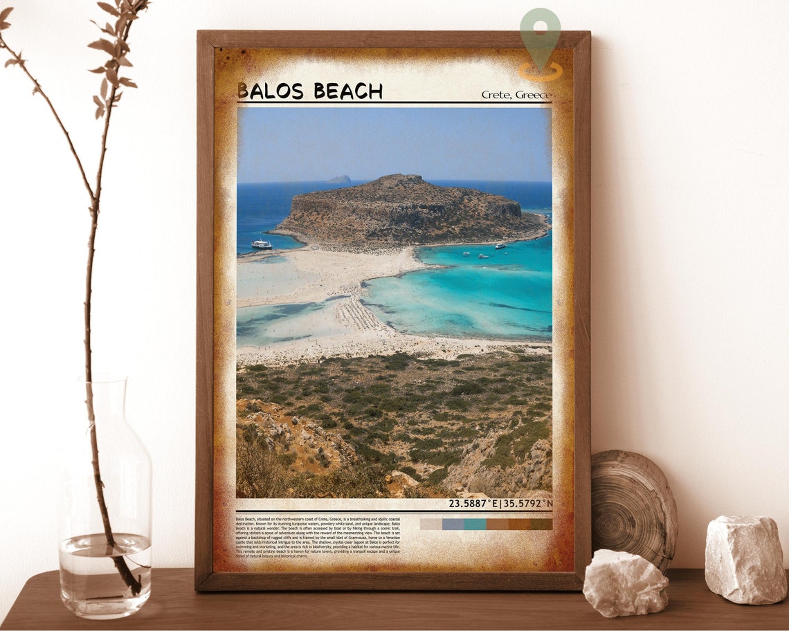 Balos Beach Crete Greece Island Paradise Lagoon Aerial Poster - Image 6