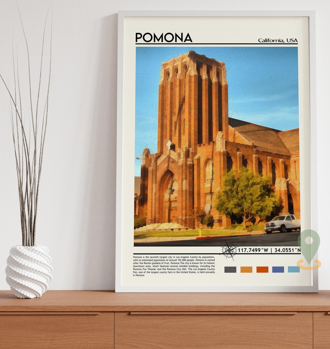 Pomona Print Pomona Poster Pomona Wall Art Pomona Travel Pomona Art Print Pomona City Artwork Pomona Photo Pomona California Print - Image 5
