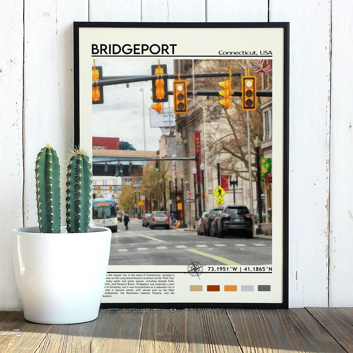 Bridgeport Print Bridgeport Poster Bridgeport Wall Art Bridgeport Travel Bridgeport Art Print Bridgeport Bridgeport Connecticut Print - Image 3