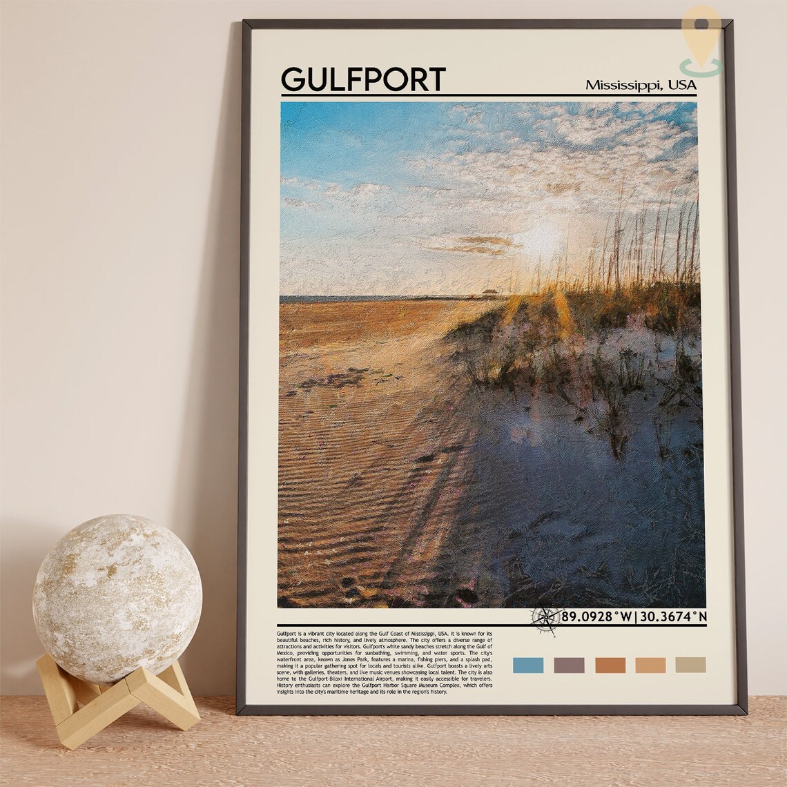 Gulfport Mississippi Gulf Coast Beach Sunset Dunes Travel Poster - Image 5