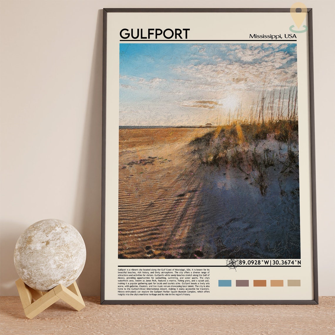 Gulfport Print Gulfport Poster Gulfport Wall Art Gulfport Travel Print Gulfport Art Print Gulfport Artwork Mississippi Travel Print - Image 5