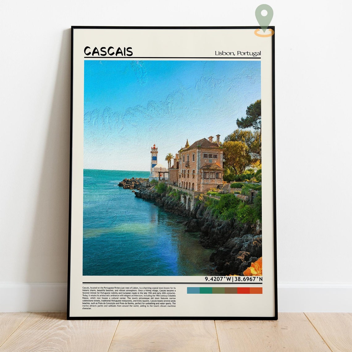 Cascais Art Cascais Artwork Cascais Map Cascais Photo Cascais Poster Cascais Print Cascais Travel Cascais Painting Cascais Portugal - Image 4