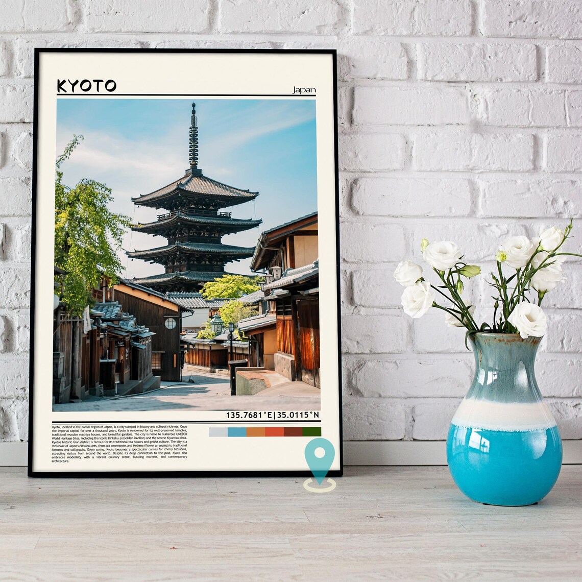 Kyoto Japan Five Story Pagoda Old Street Scenic Travel Poster - Image 5
