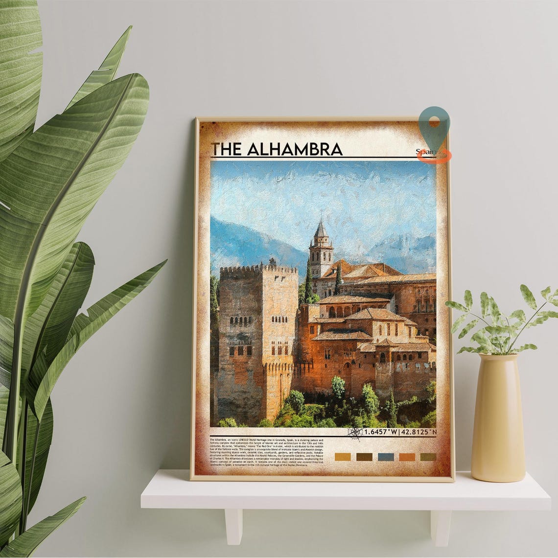 The Alhambra Palace Granada Spain Watercolor Architecture Poster - Image 5