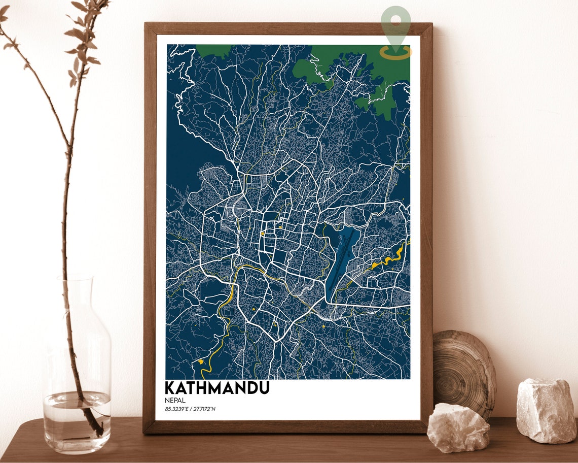 Kathmandu Nepal City Street Map Minimalist Urban Geography Art Poster - Image 6