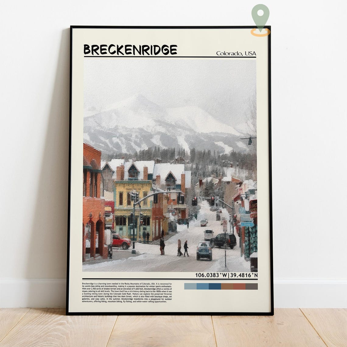 Charming Breckenridge Colorado Snowy Main Street Winter Poster - Image 4