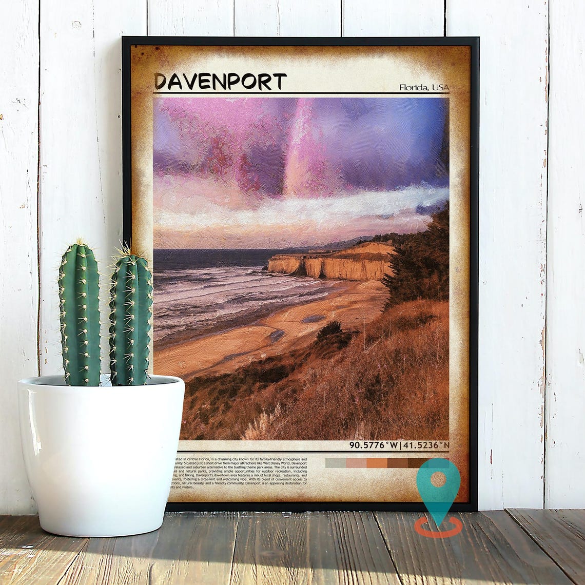 Davenport Print Davenport Wall Art Davenport Poster Davenport Photo Davenport Poster Print Davenport Travel Poster Davenport Iowa - Image 2