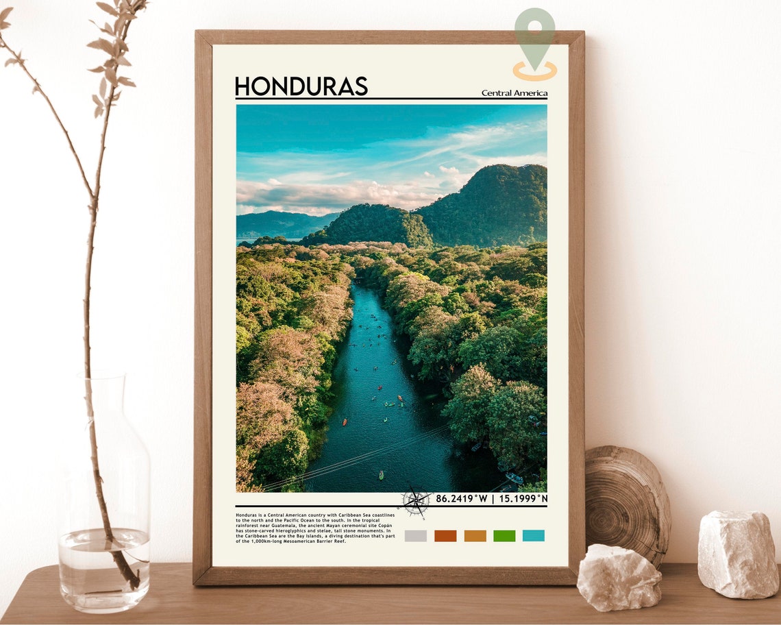 Honduras Print Vintage Poster Honduras Wall Art Honduras Poster Honduras Photo Honduras Poster Print Honduras Poster