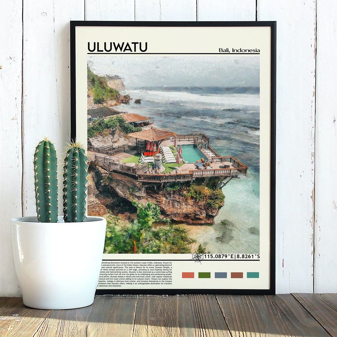Uluwatu Print Uluwatu Poster Uluwatu Wall Art Uluwatu Travel Print Uluwatu Art Print Uluwatu Artwork Bali Travel Print Indonesia Art - Image 3
