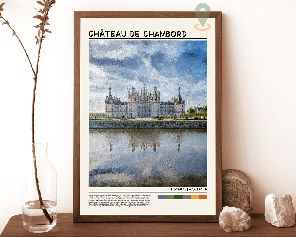Chateau de Chambord France Renaissance Castle Reflection Photo Poster