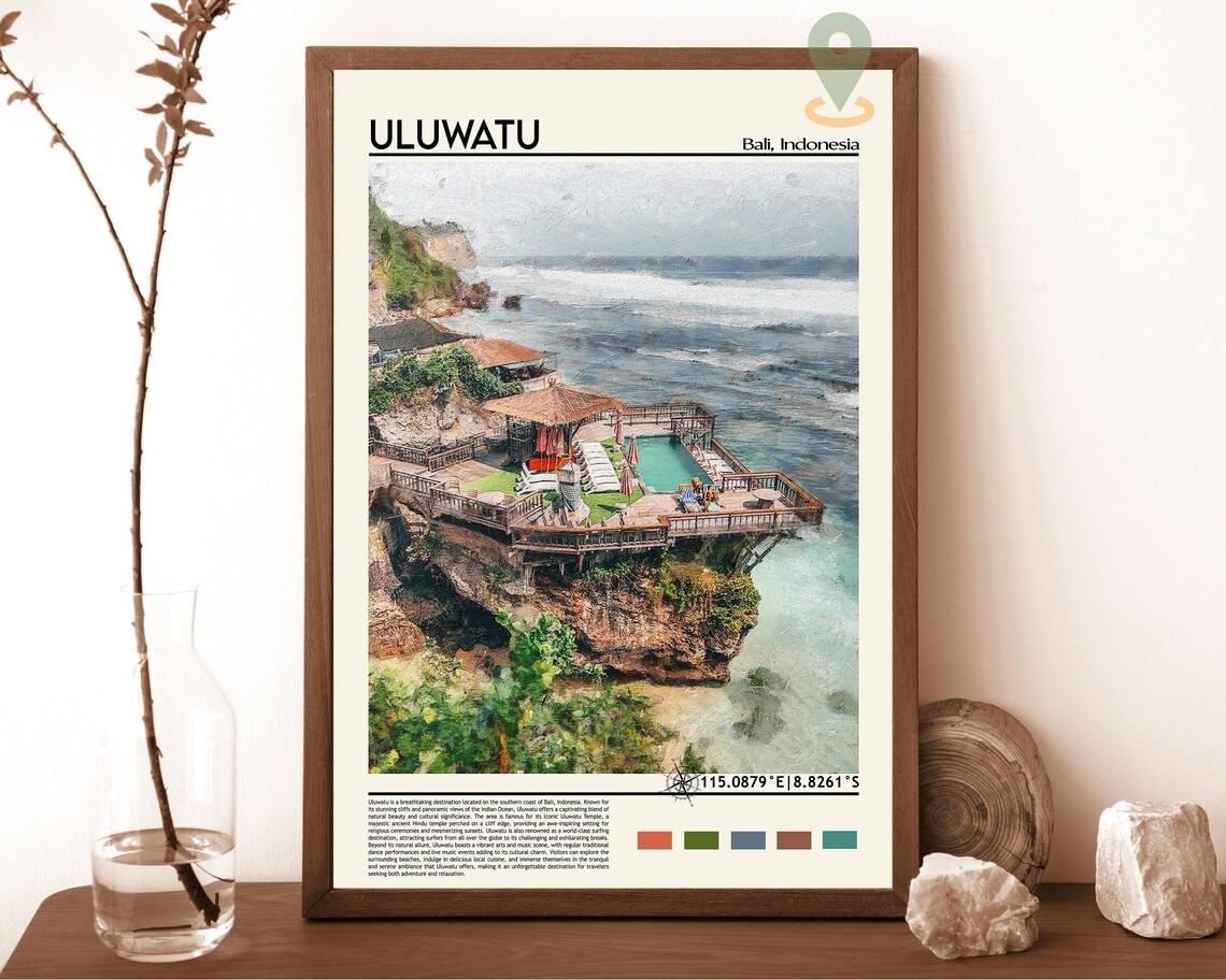 Uluwatu Bali Indonesia Cliffside Beach Club Ocean View Poster