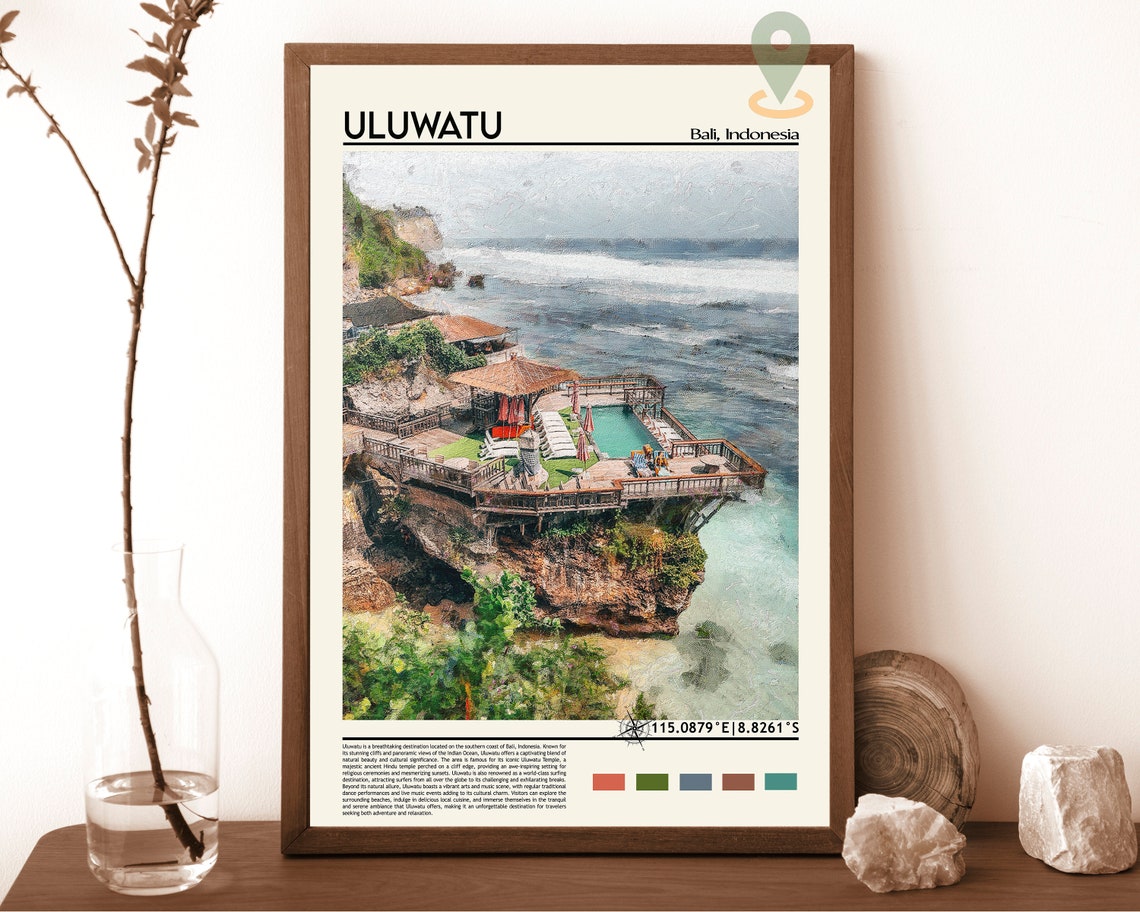 Uluwatu Print Uluwatu Poster Uluwatu Wall Art Uluwatu Travel Print Uluwatu Art Print Uluwatu Artwork Bali Travel Print Indonesia Art