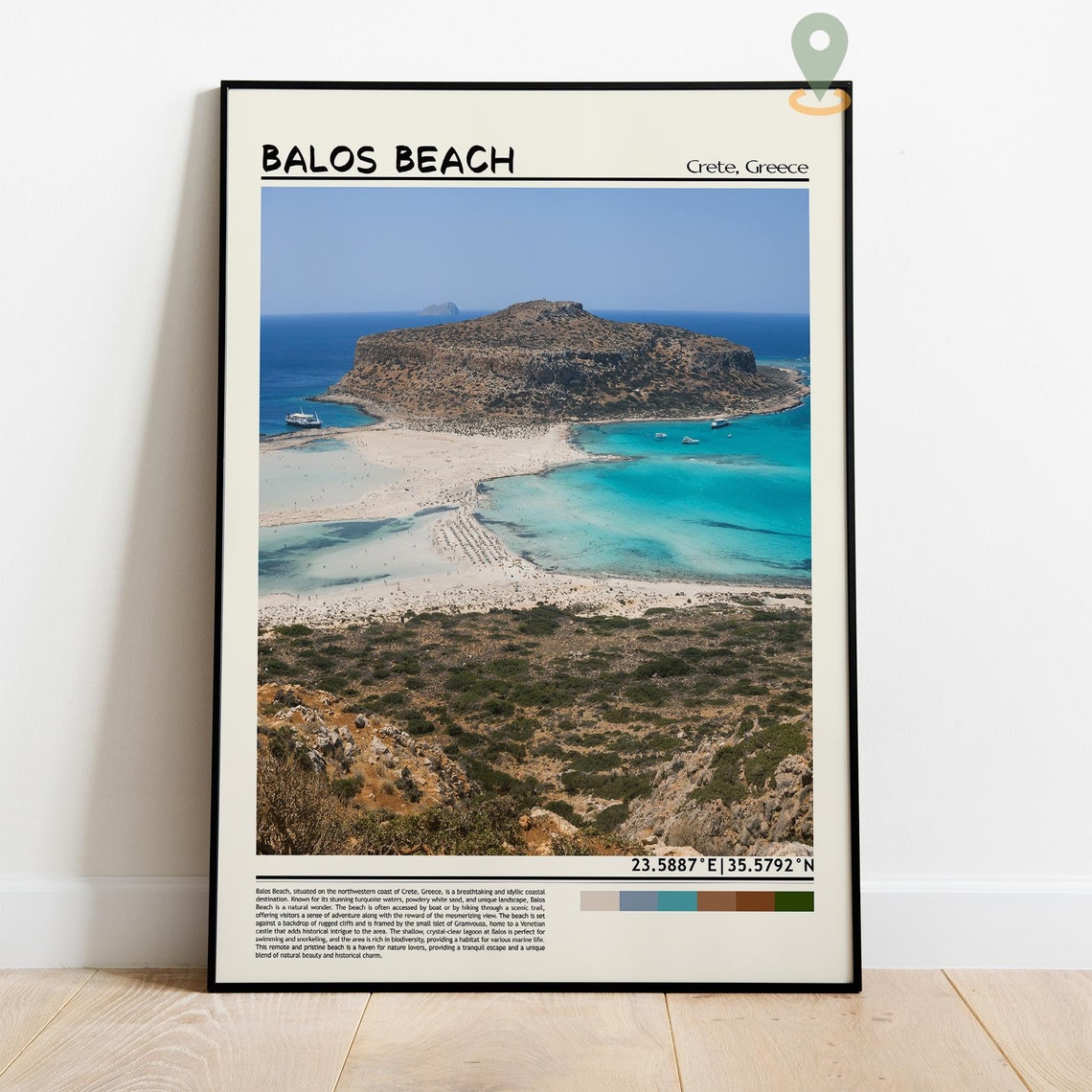 Balos Beach Crete Greece Island Paradise Lagoon Aerial Poster - Image 2