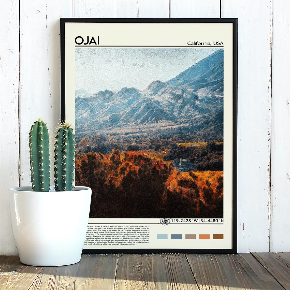 Ojai California Autumn Valley Mountains Scenic Travel Poster - Image 5