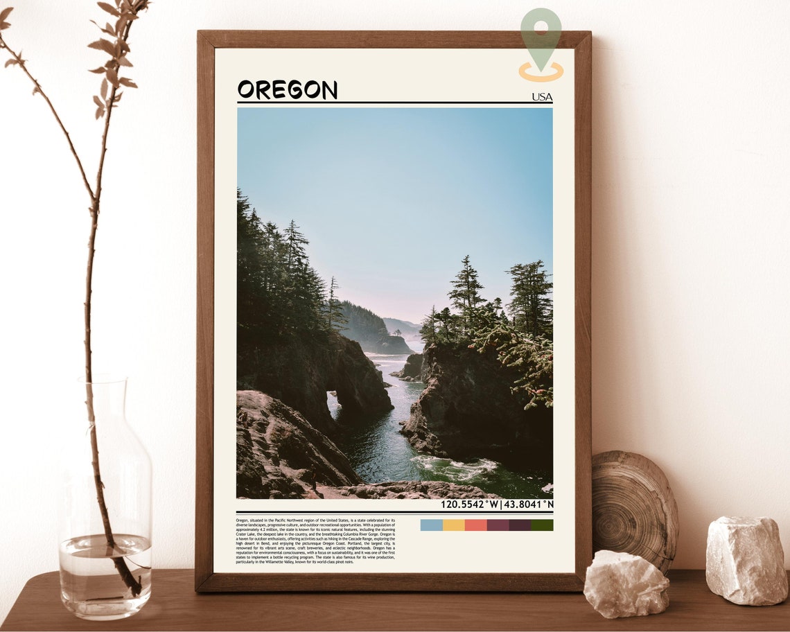 Oregon Coast Rocky Sea Cliffs Pacific Northwest Photo Poster