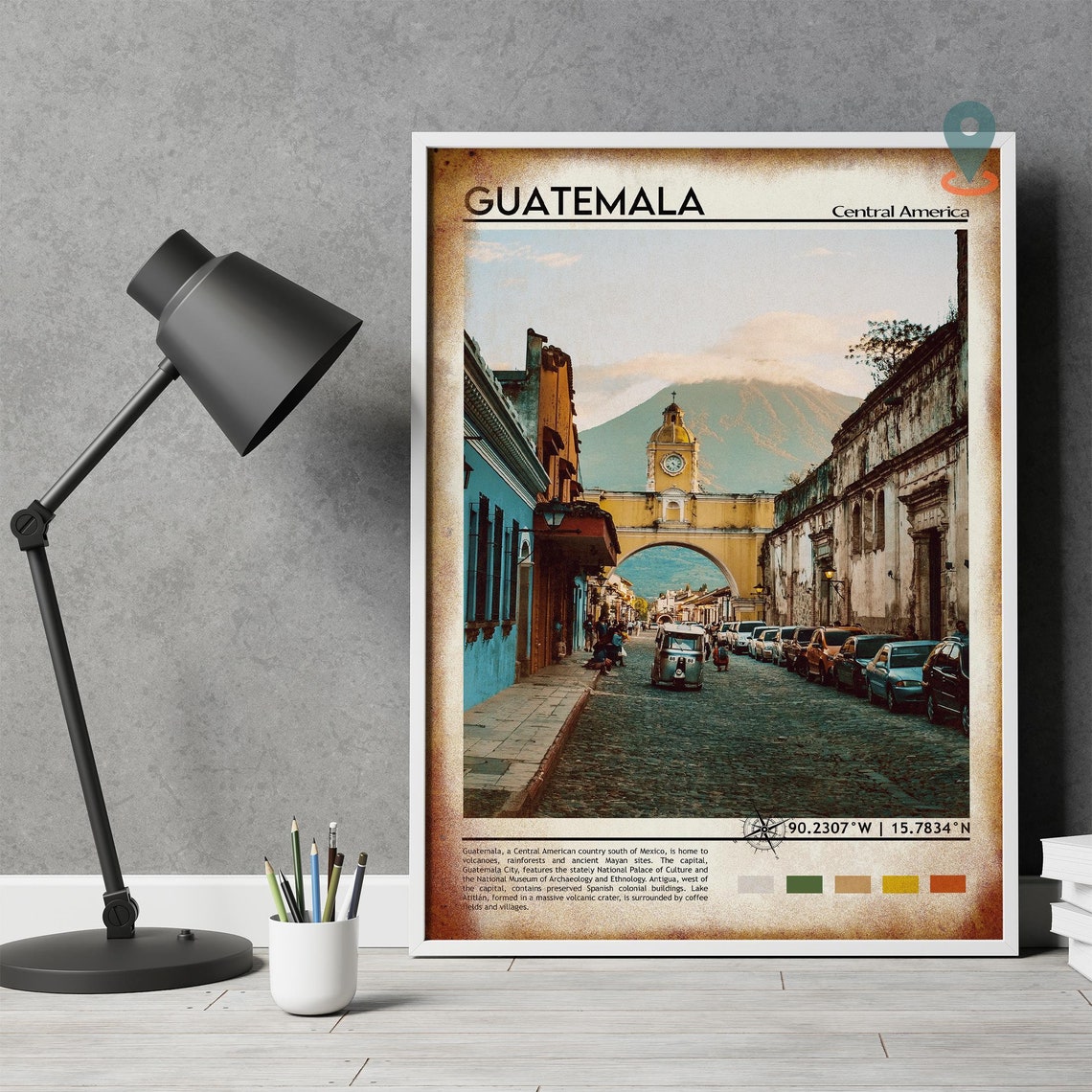Antigua Guatemala Santa Catalina Arch Colonial Street Poster - Image 4