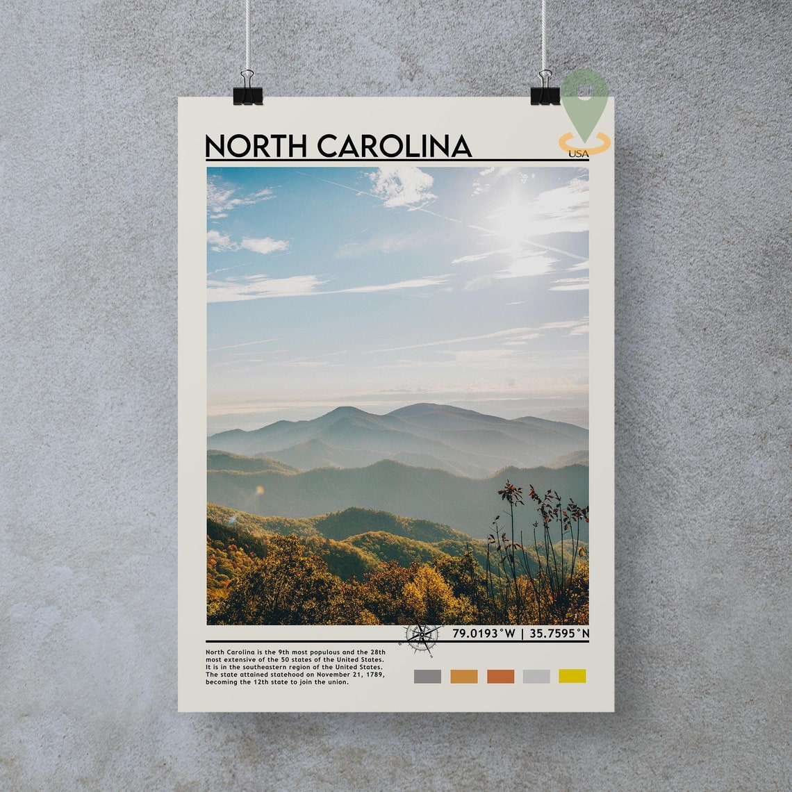North Carolina Blue Ridge Mountains Scenic Travel Photo Poster - Image 4