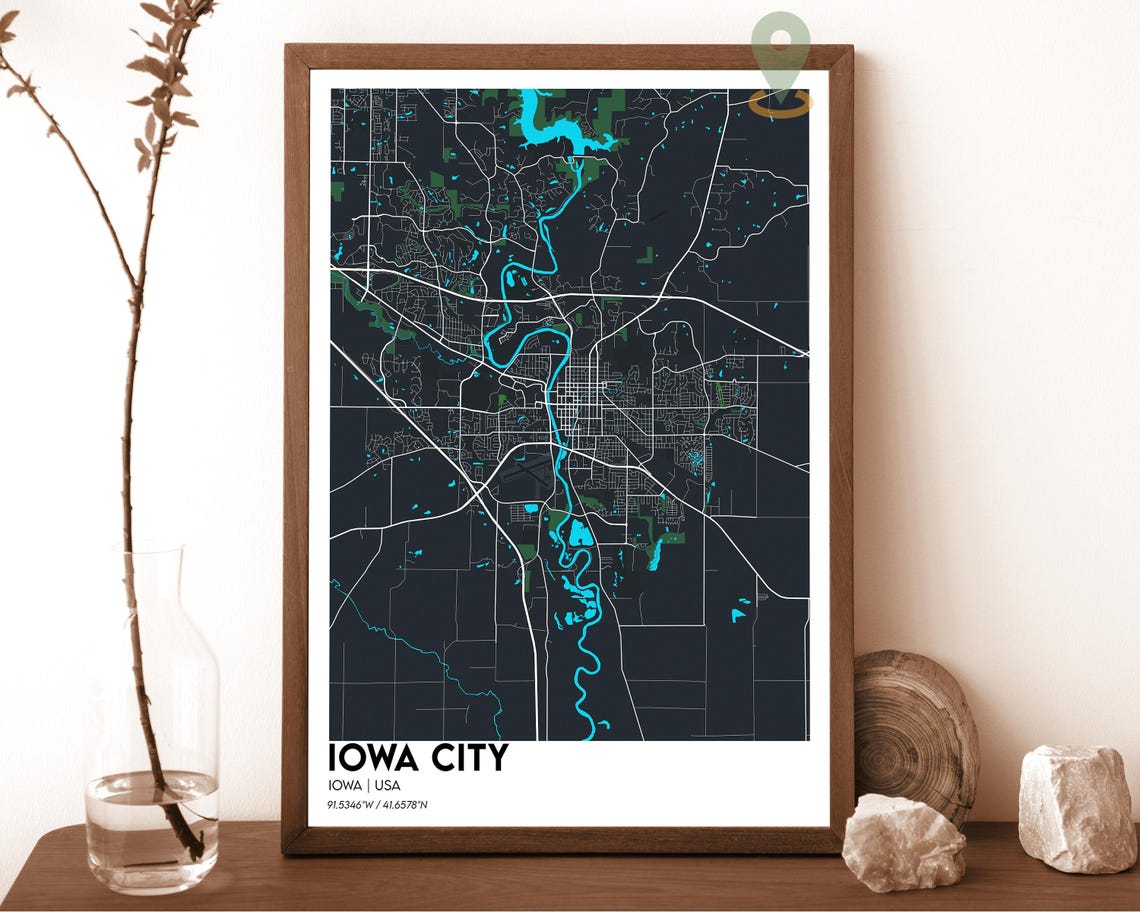 Iowa City Map Iowa City Map Print Iowa City Wall Art Iowa City Travel Poster Iowa City Poster Iowa City Photo Iowa City City Map - Image 5