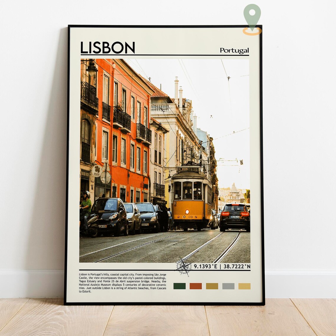 Lisbon Portugal Yellow Tram Street Photo Vintage Travel Poster - Image 2