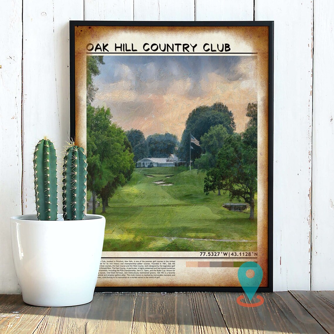 Oak Hill Country Club Pittsford Golf Course Painting Travel Poster - Image 2