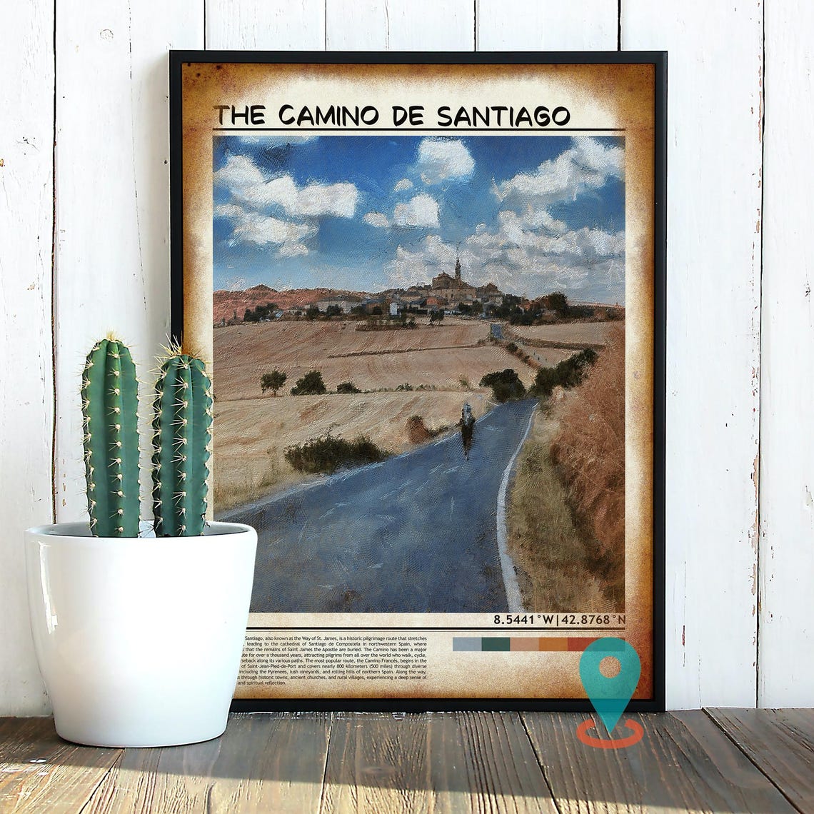 Camino de Santiago Spain Pilgrimage Road Walking Travel Poster - Image 2
