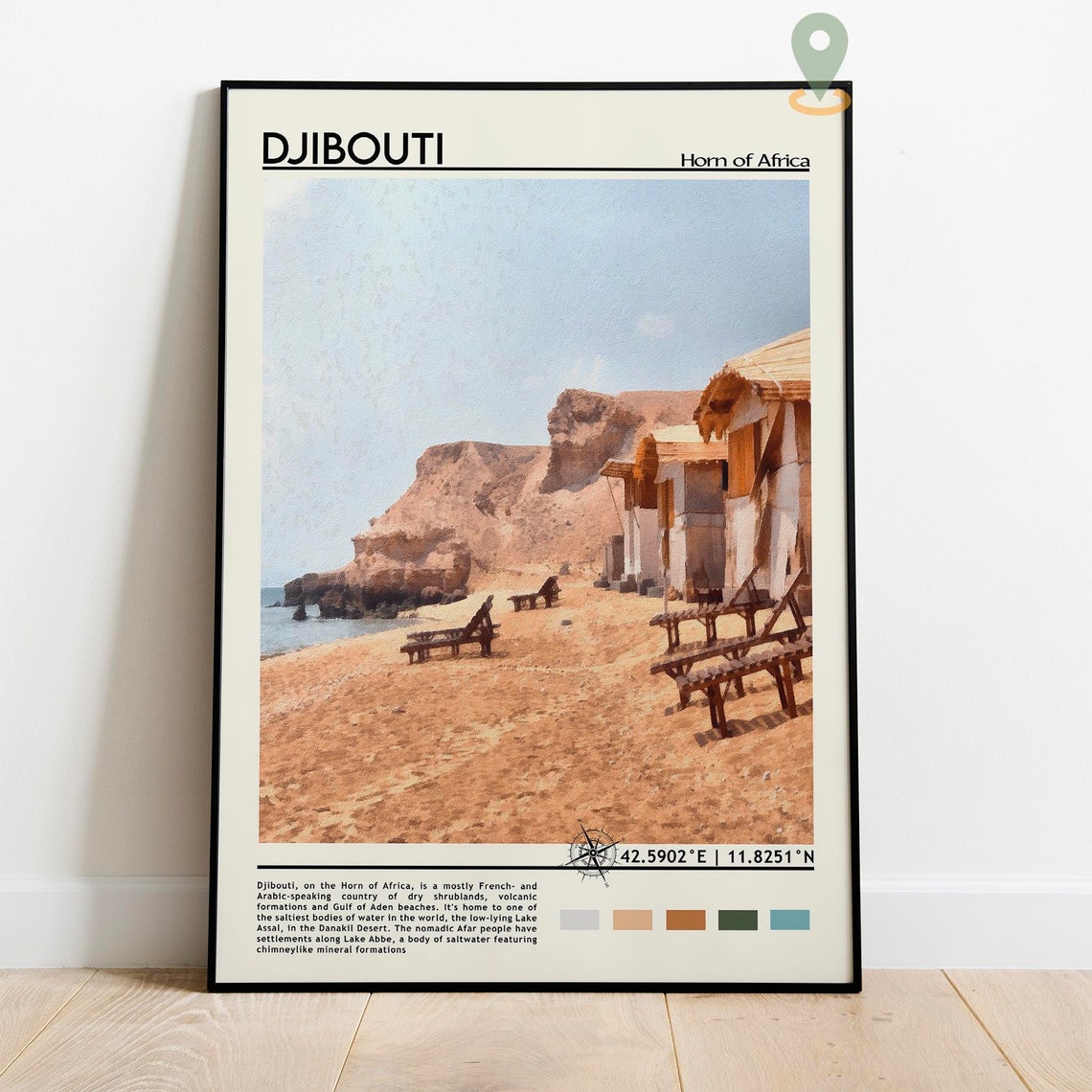 Djibouti Print Djibouti Art Djibouti Poster Djibouti Photo Djibouti Poster Print Djibouti Painting Asmara Travel Poster Vintage Art - Image 2