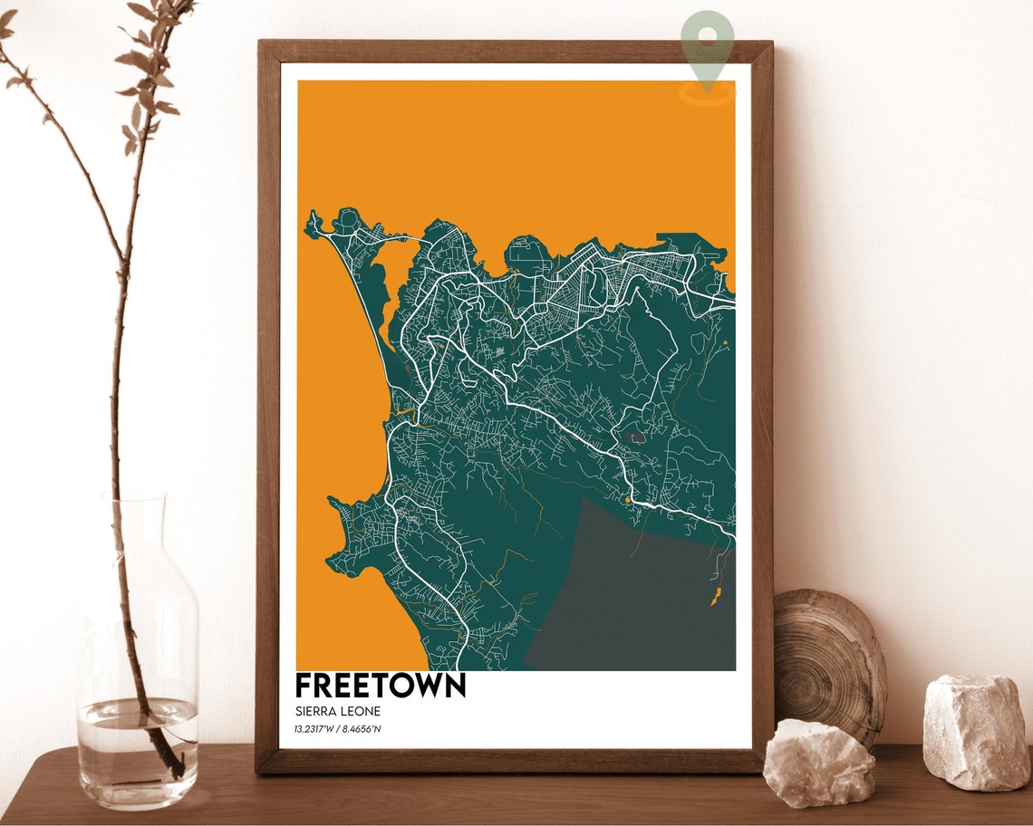 Freetown Map Freetown Map Print Freetown Personalized Map Freetown Wall Art Freetown Travel Poster Freetown City Freetown Sierra Leone - Image 4