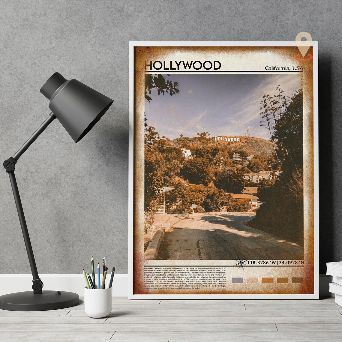 Hollywood California Iconic Hillside Sign Travel Photo Poster - Image 4