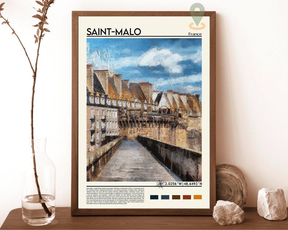 Saint Malo Print Saint Malo Poster Saint Malo Wall Art Saint Malo Travel Print Saint Malo Art Print Saint Malo Artwork France Print