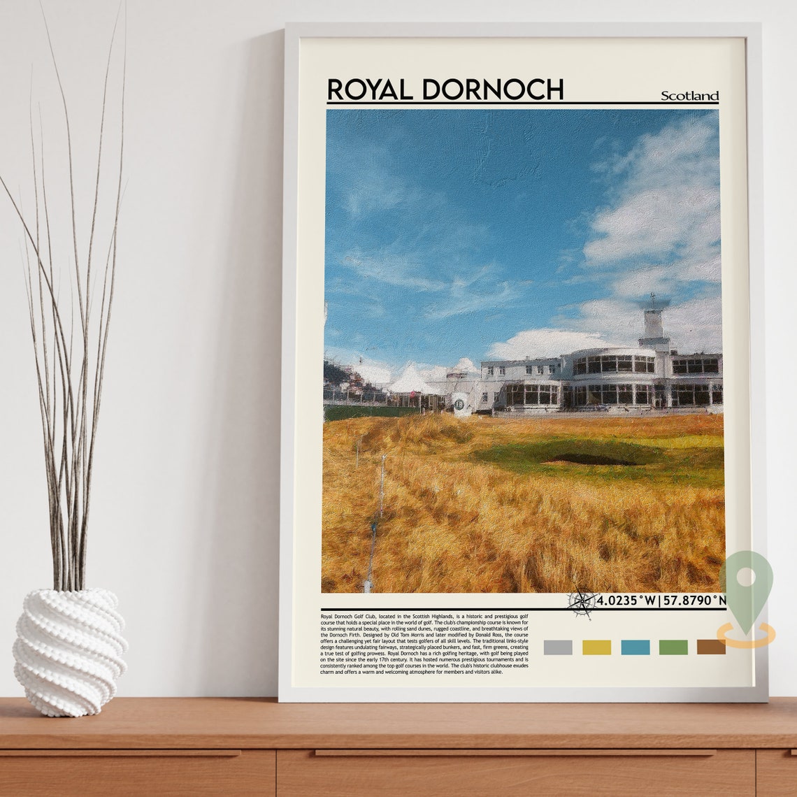 Royal Dornoch Print Royal Dornoch Poster Royal Dornoch Wall Art Royal Dornoch Travel Royal Dornoch Art Print Scotland Print Golf Print - Image 3