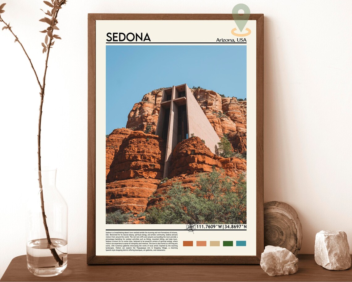 Sedona Arizona Chapel of the Holy Cross Red Rocks Travel Poster