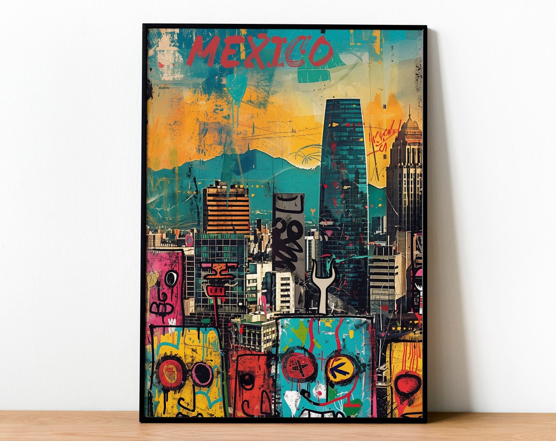 Mexico City Abstract Travel Poster
