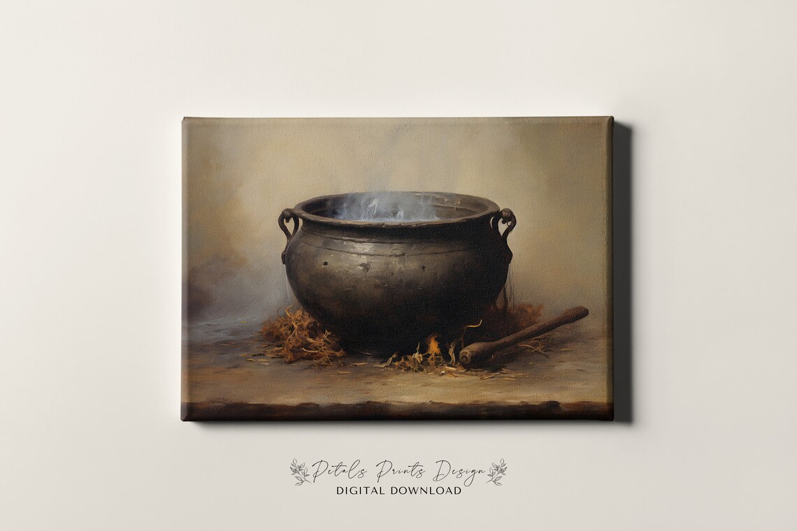 Vintage Witch Halloween Art Print, Rustic Decor - Image 4