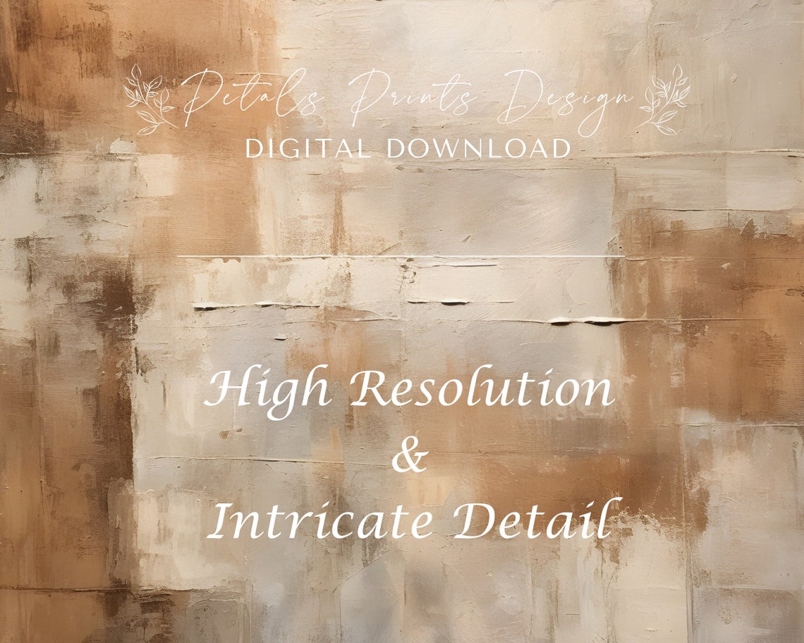 Weathered Tan Cream Neutral Textured Abstract Minimalist Poster - Image 3