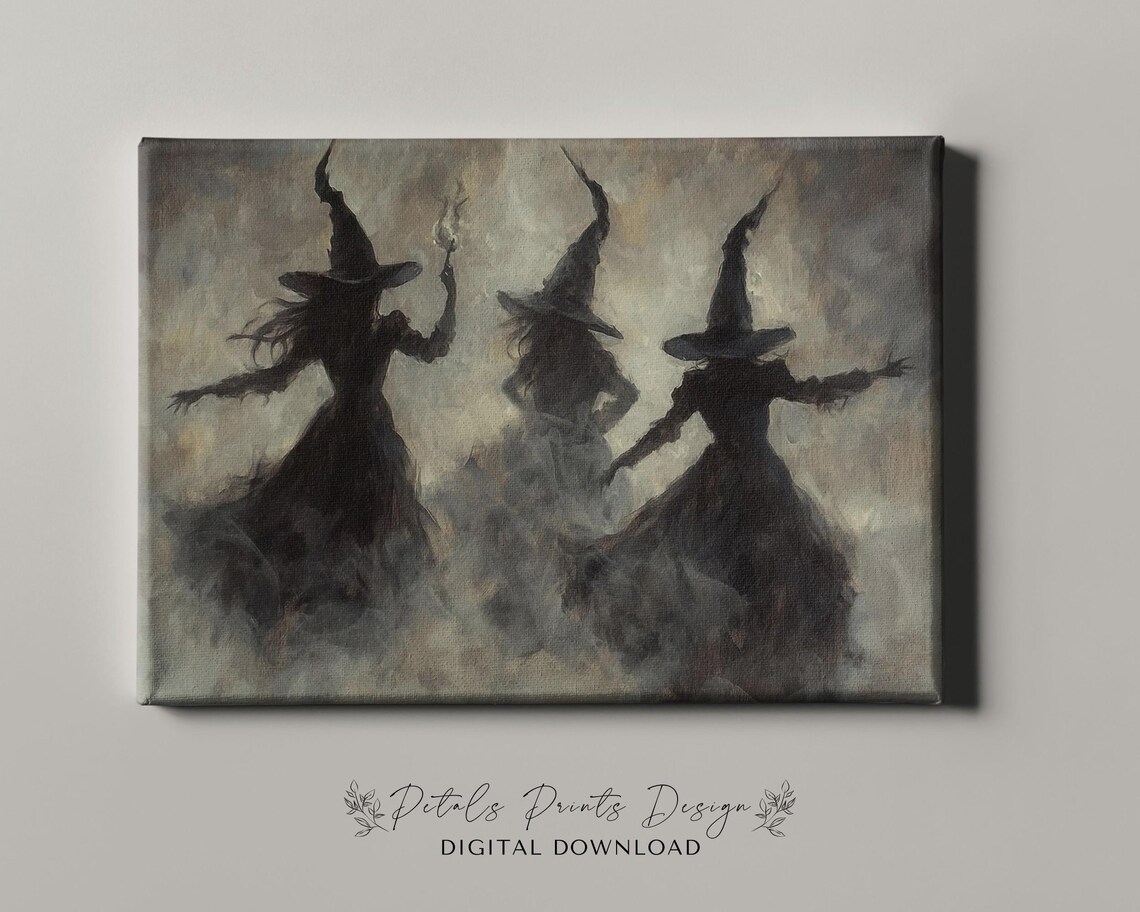 Witchy Decor Halloween Wall Art, Vintage Rustic Print - Image 4