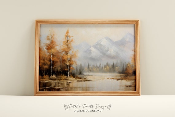 Rustic Fall Landscape Vintage Autumn Art Print
