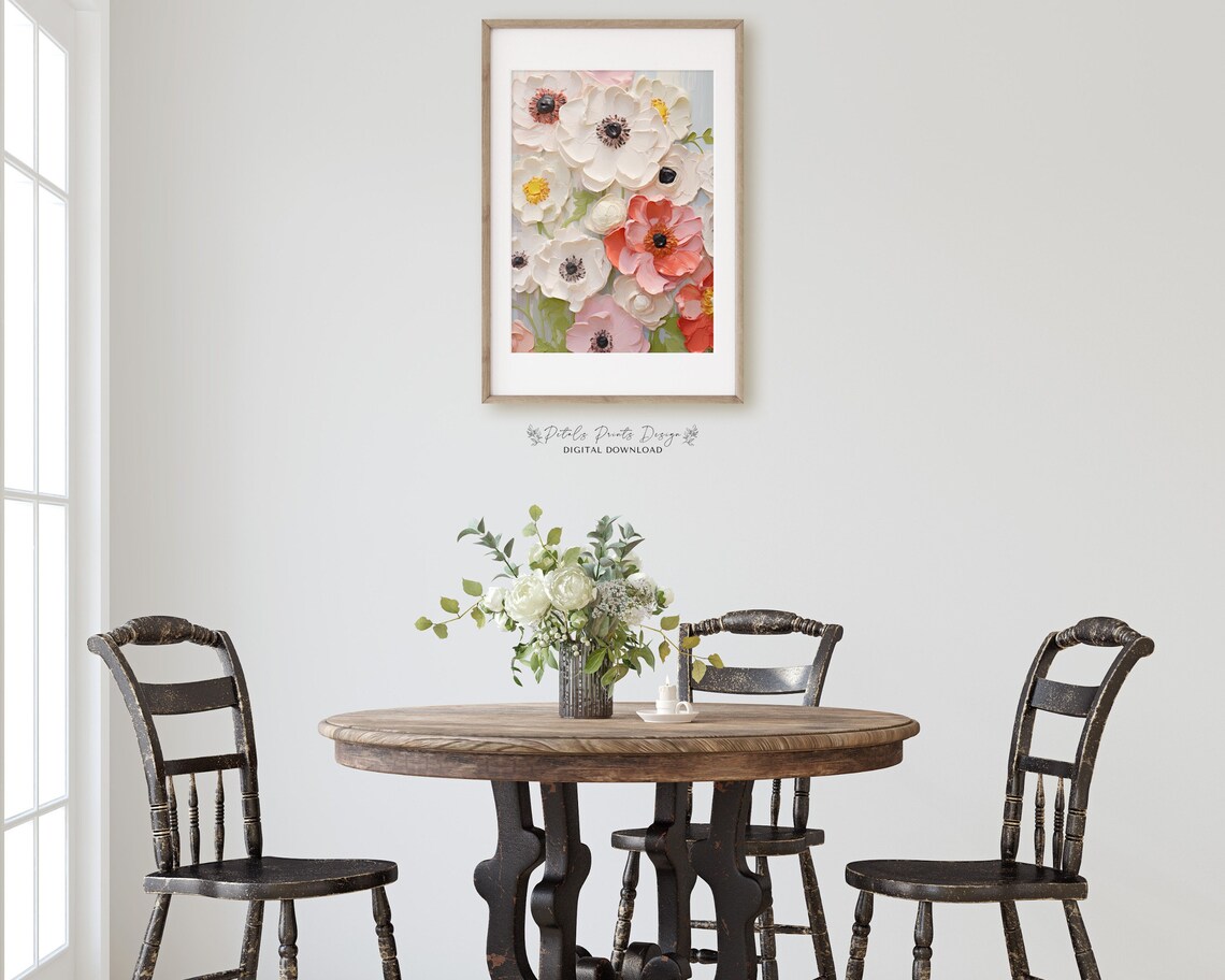 Vintage Floral Spring Art Print, Rustic Neutral - Image 3