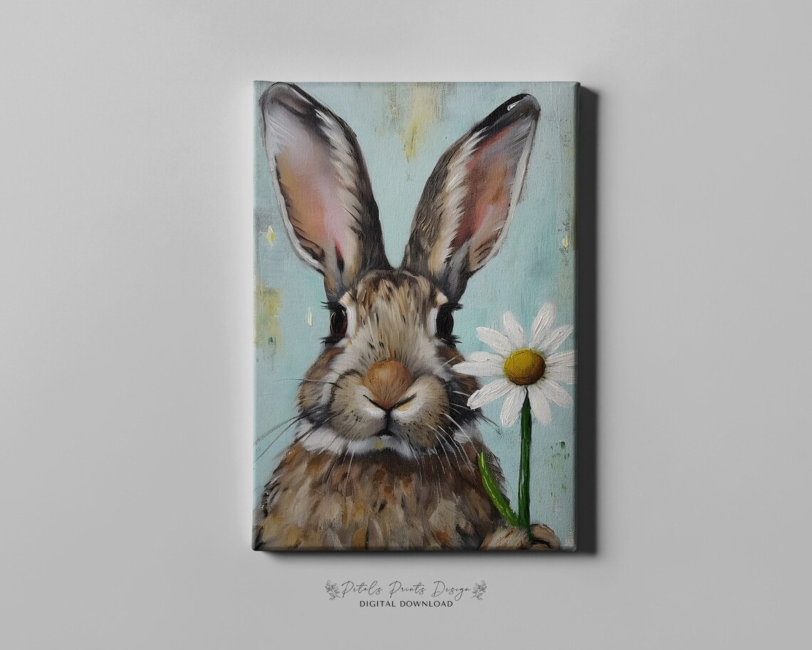 Vintage Rabbit Spring Art Print, Rustic Easter - Image 4