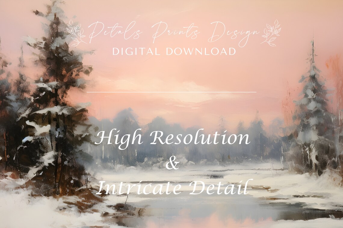 Rustic Winter Landscape, Vintage Farmhouse Art Print - Image 3