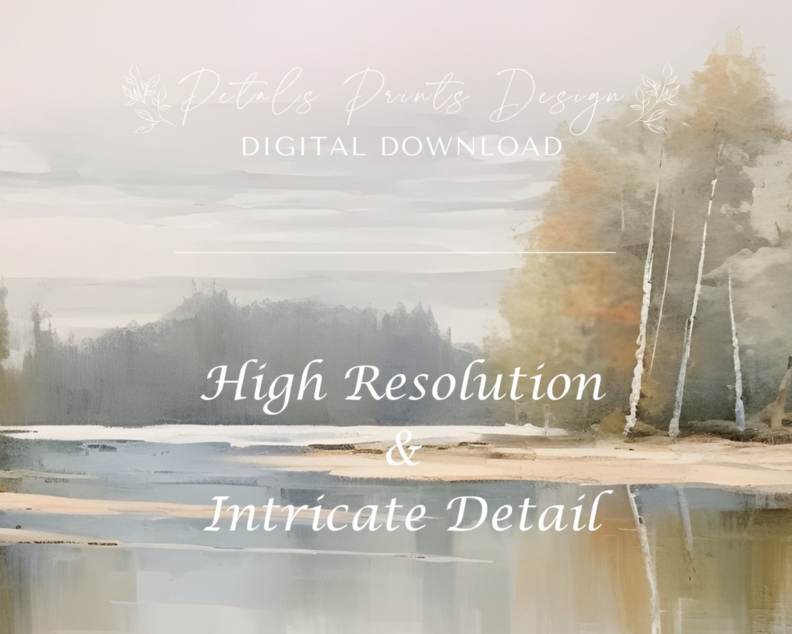 Autumn Lakeside Trees Calm Water Reflection Fall Landscape Poster - Image 3